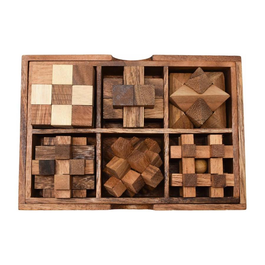 ウッドパズル 立体 木のおもちゃ 6個セット 3d 木製 玩具 おしゃれ