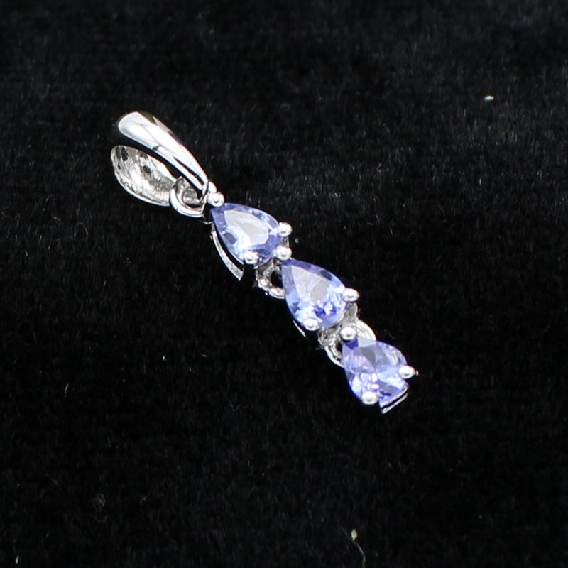 タンザナイト ドロップカット3連ペンダントトップ タンザニア産 3mm 