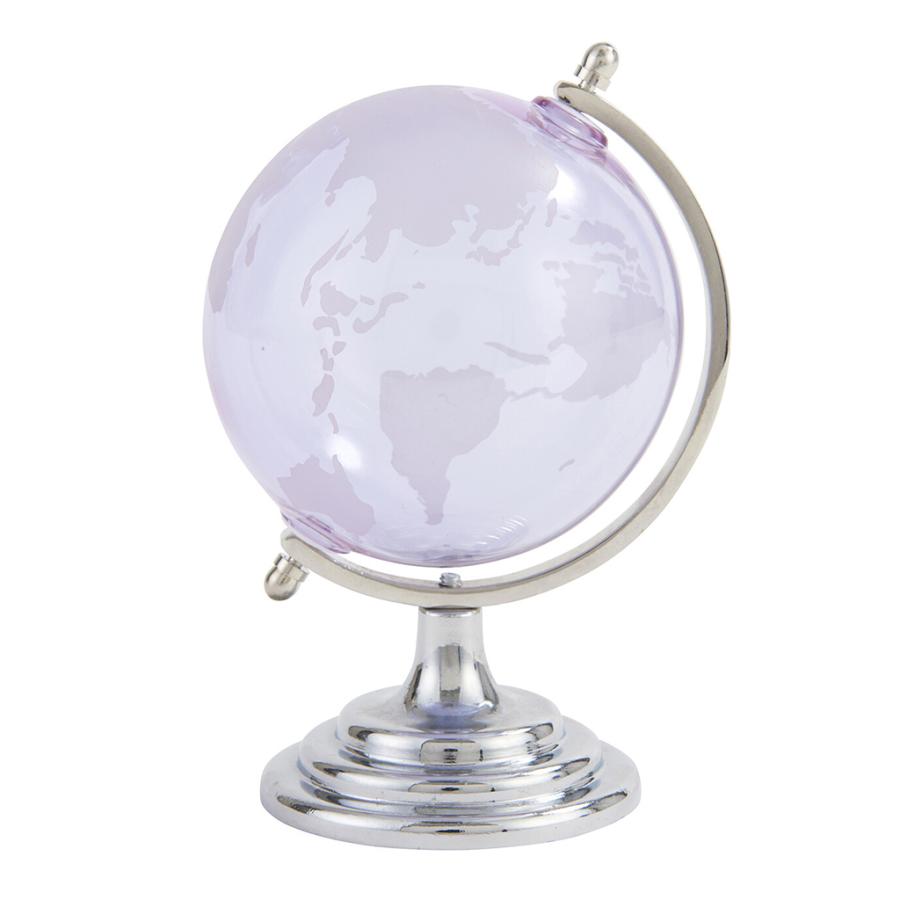 地球儀 ガラス細工 ブルー ライトパープル おしゃれ インテリア ガラス