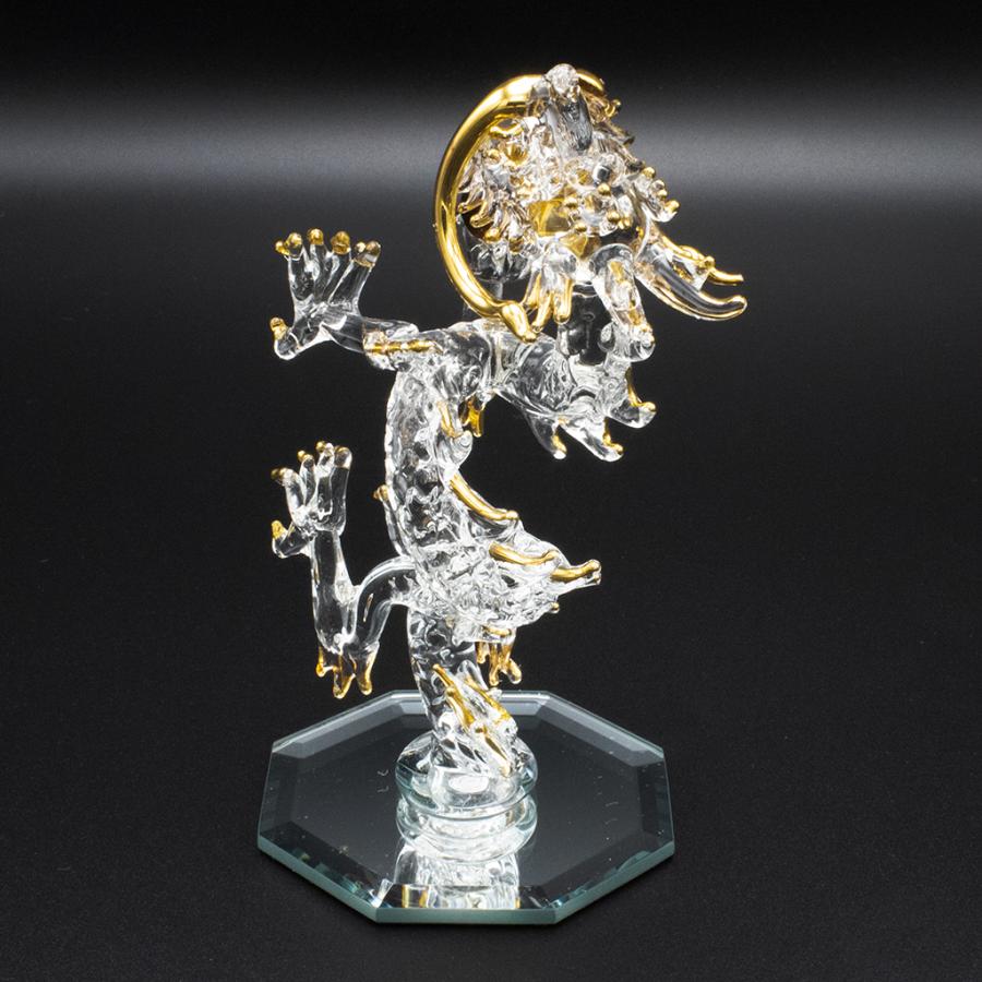 ガラス昇龍置き時計 縁起良い ガラス昇龍置き時計 縁起良い