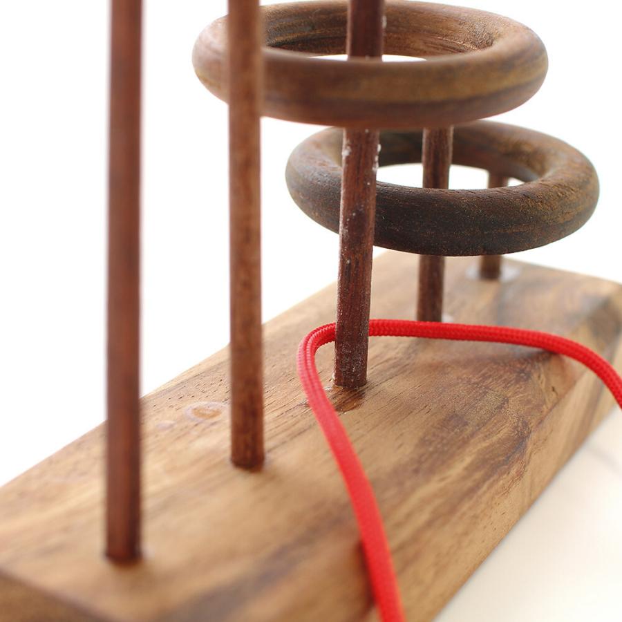 知恵の輪 木製 4段 ウッドパズル 木工 木のおもちゃ 脳トレ 玩具 頭の