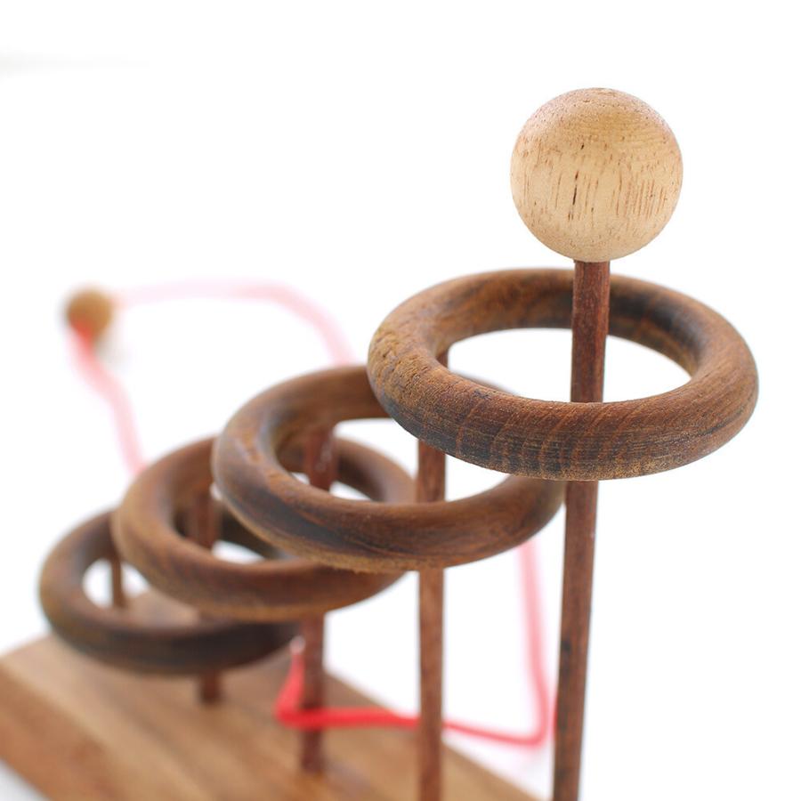 知恵の輪 木製 4段 ウッドパズル 木工 木のおもちゃ 脳トレ 玩具 頭の