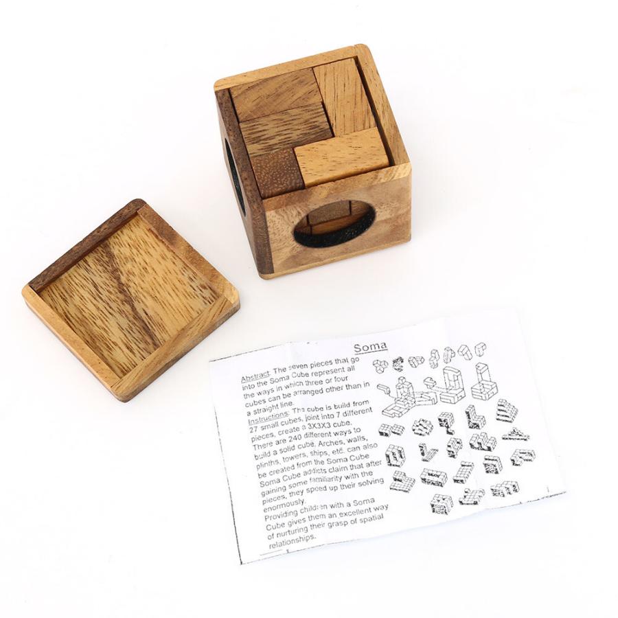 予約販売 立体パズル 木製 ウッドパズル キューブ ソーマキューブ 箱詰めパズル 木工 木のおもちゃ 脳トレ 玩具 頭の体操 おしゃれ ギフト Aynaelda Com