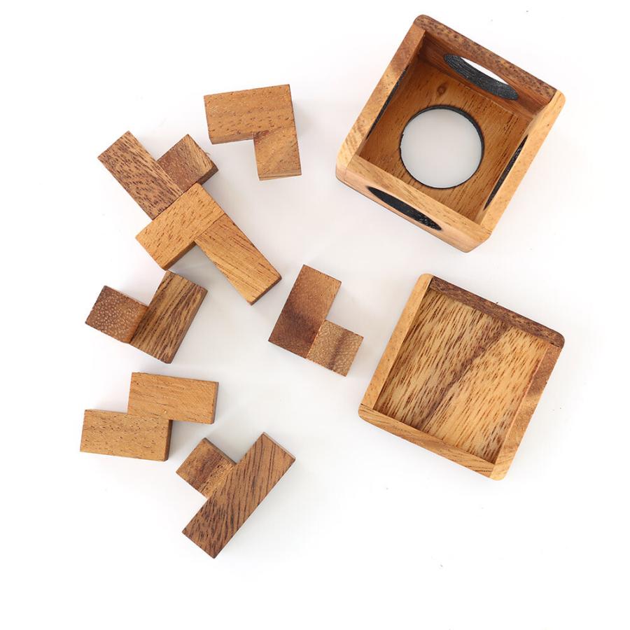予約販売 立体パズル 木製 ウッドパズル キューブ ソーマキューブ 箱詰めパズル 木工 木のおもちゃ 脳トレ 玩具 頭の体操 おしゃれ ギフト Aynaelda Com