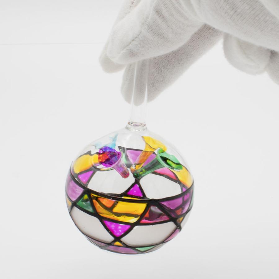 びいどろ Mサイズ 針差 ステンド ブルー カラー 昔ながらのガラス玩具