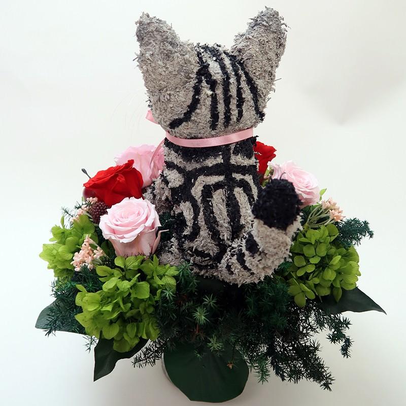 プリザーブドフラワーアレンジ猫 アメリカンショートヘア Cute 結婚