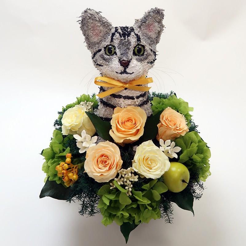 プリザーブドフラワーアレンジ猫 アメリカンショートヘア Pretty 結婚