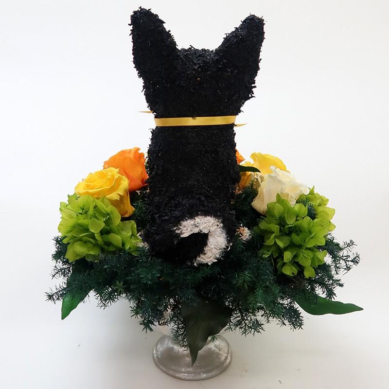 プリザーブドフラワーアレンジ犬 黒柴犬 Cute 結婚祝い 誕生日 ギフト