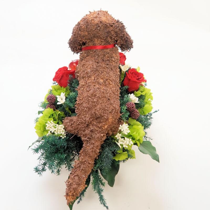 プリザーブドフラワー犬 ダックス スムース pretty 結婚祝い 誕生日