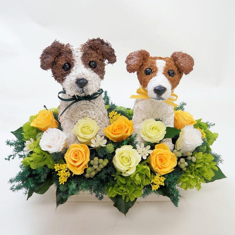 さっちー様♥️ジャックラッセルテリア ウェルカムボード ウェルカムドール プリザーブドフラワーアレンジ犬 ジャックラッセル