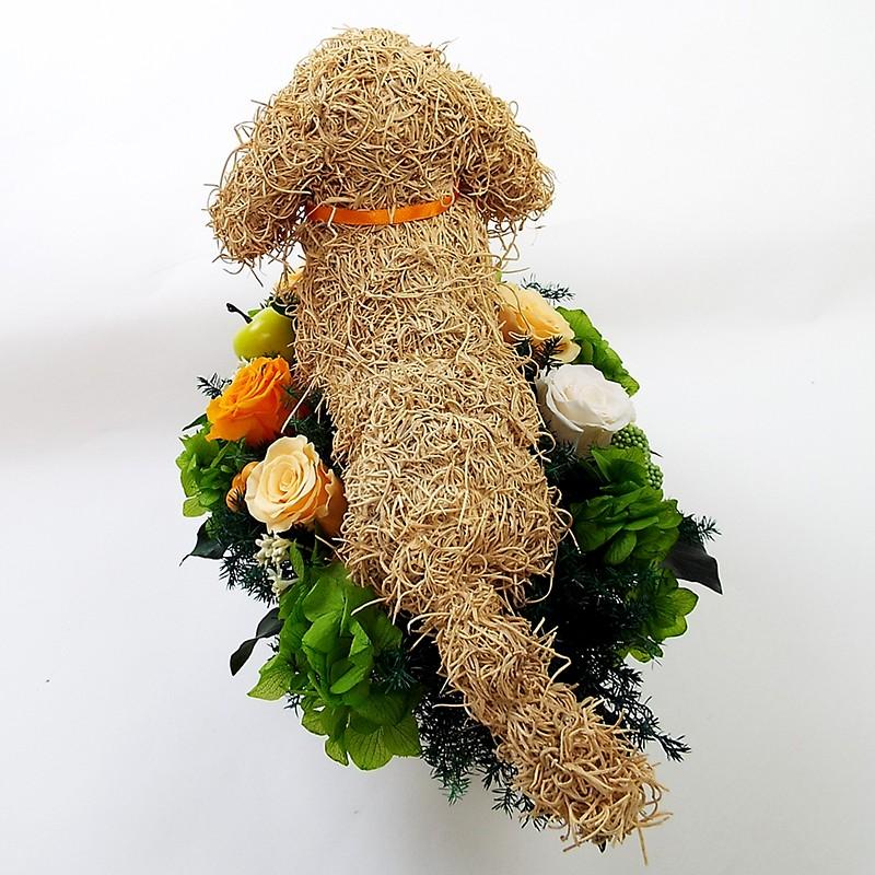 プリザーブドフラワー犬 ダックスロングトピアリーcute 結婚祝い 誕生