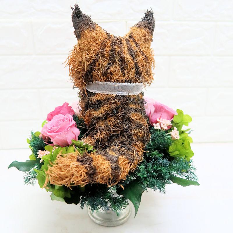 プリザーブドフラワーアレンジ猫 メインクーン Cute 結婚祝い 誕生日