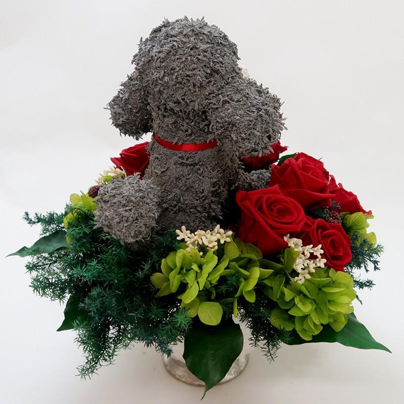 プリザーブドフラワー犬 プードルカットプードル Beauty 結婚祝い 誕生