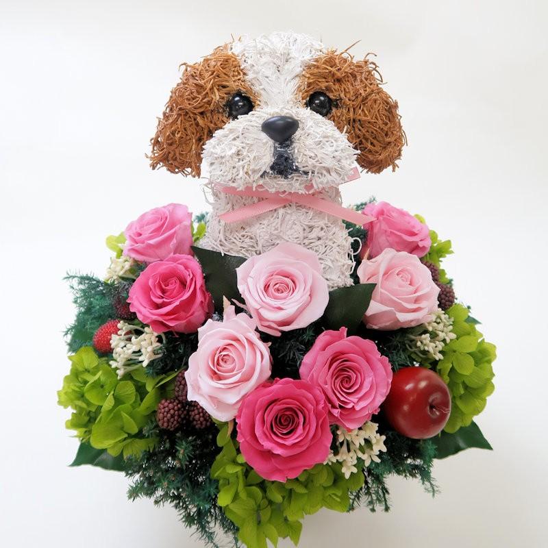 プリザーブドフラワー犬 アレンジ シーズーのトピアリー Cute 結婚祝い 誕生日 ギフト プレゼント 開店祝い 動物病院開院祝い ペットのお悔やみ Www Purrworld Com