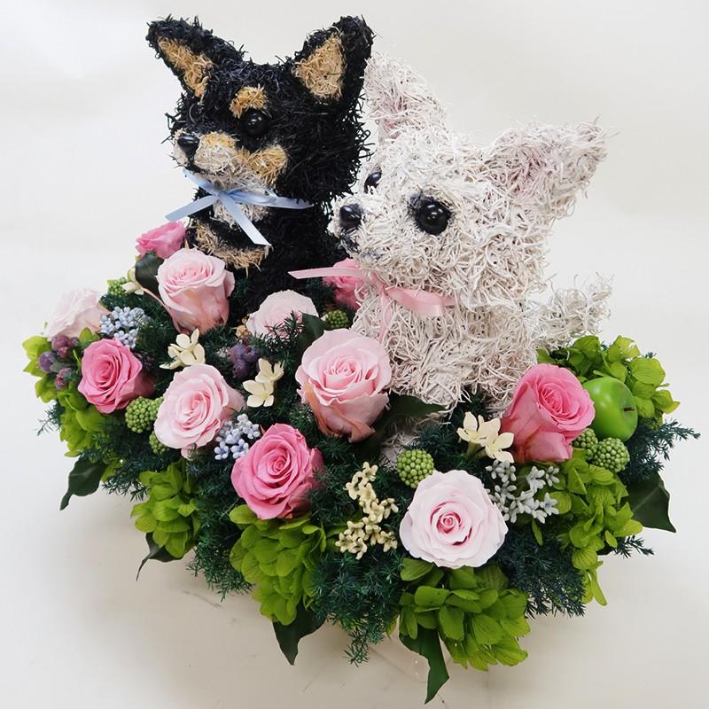 ウェルカムドール ロングコートチワワ 結婚式用 プリザーブドフラワー