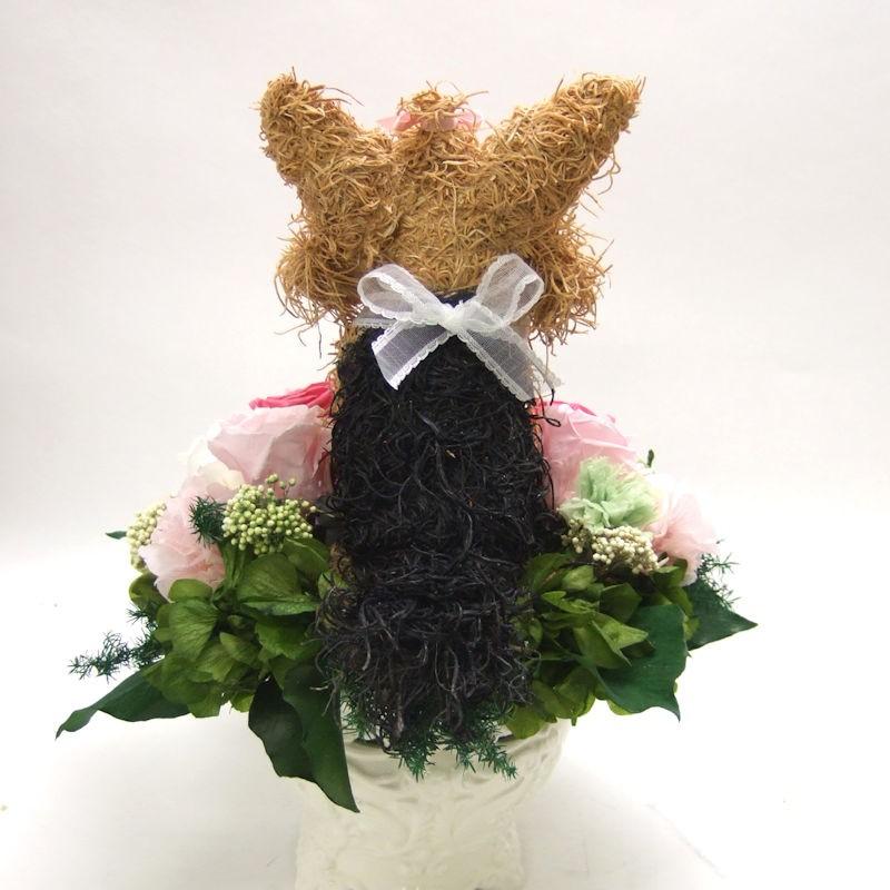 プリザーブドフラワーアレンジ犬 ヨークシャテリア beauty 結婚祝い 誕生日 ギフト プレゼント 開店祝い 動物病院開院祝い ペットのお悔やみ 開店祝い 結婚祝い ギフト 動物病院開院祝い