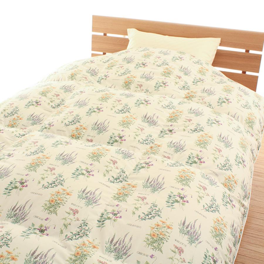 羽毛布団 シングル ホワイトダックダウン90% ガーデン 二層 ツイン