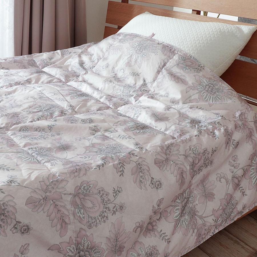 洗える花柄ダウンケット 190x210cm 伊藤清商店 羽毛肌掛け布団 ダウンケット ダウン70％ シングル 洗える