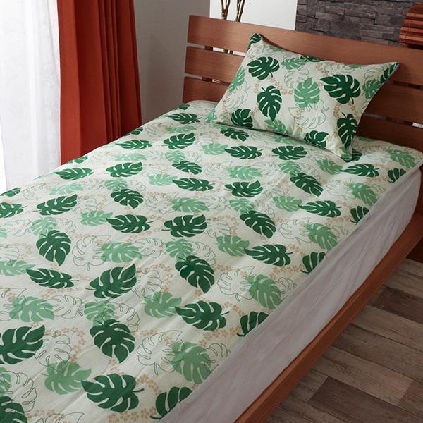 布団カバー3点セット モンステラ 葉っぱ リーフ 植物 フラワー