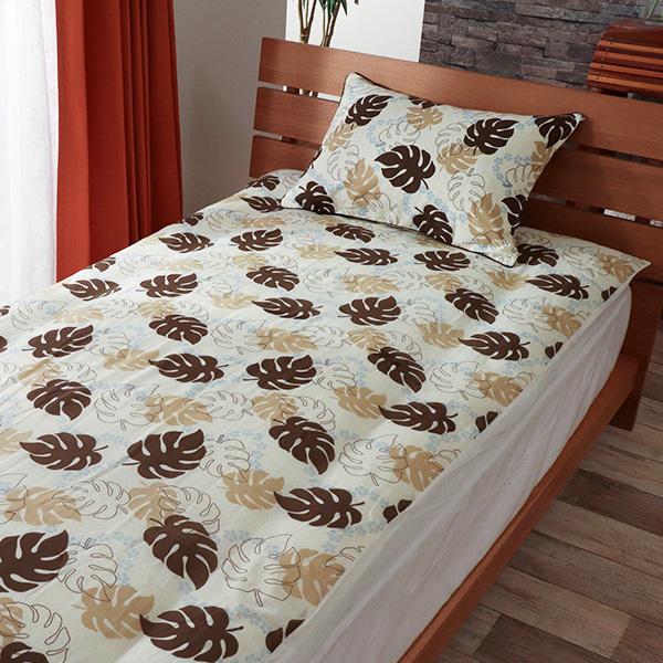 布団カバー3点セット モンステラ 葉っぱ リーフ 植物 フラワー 花柄