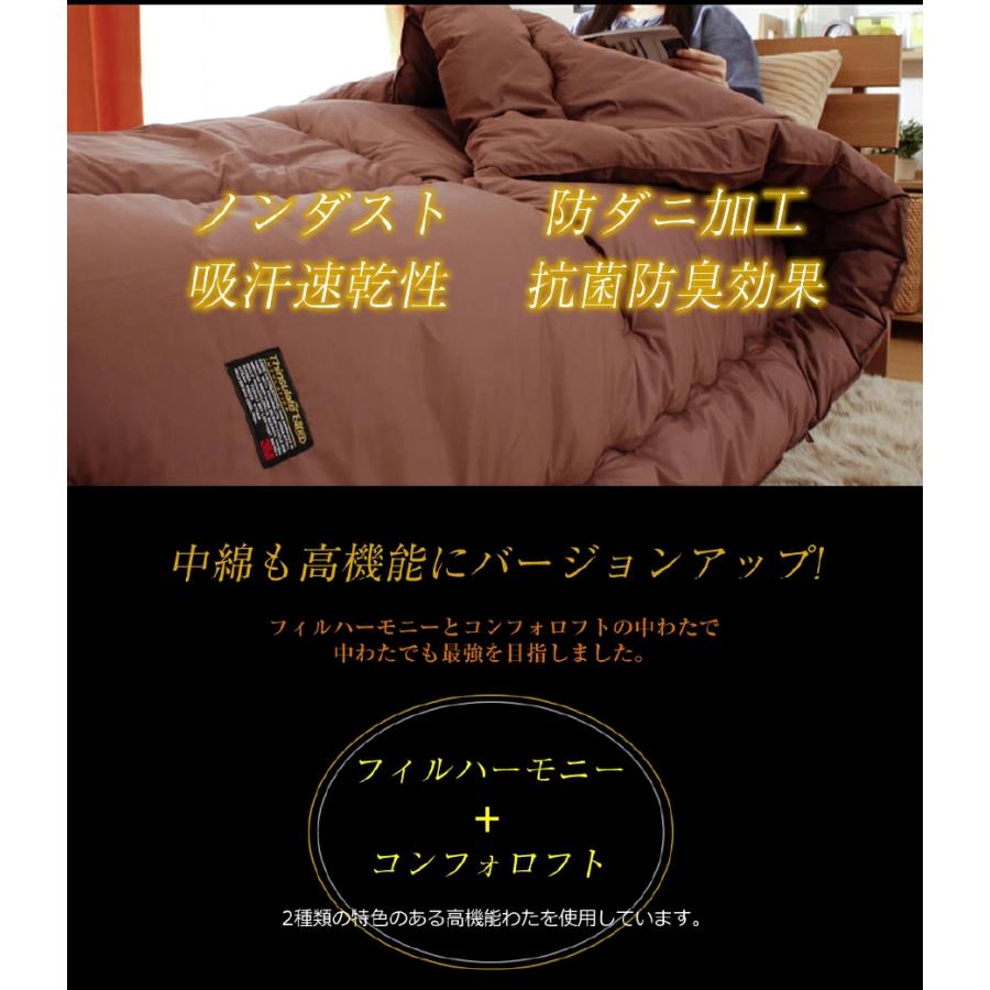 洗える あったか 掛け布団 シングルロング 3M シンサレート 高機能中綿素材 ウルトラ 200 使用 プレミアム 速乾 抗菌 防臭 日本製 ポイント利用 父の日