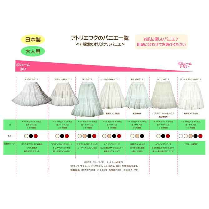 120㎝ロングパニエ付き パニエ 87cm丈 日本製 大人用 ラブリンパニエ ロングパニエ