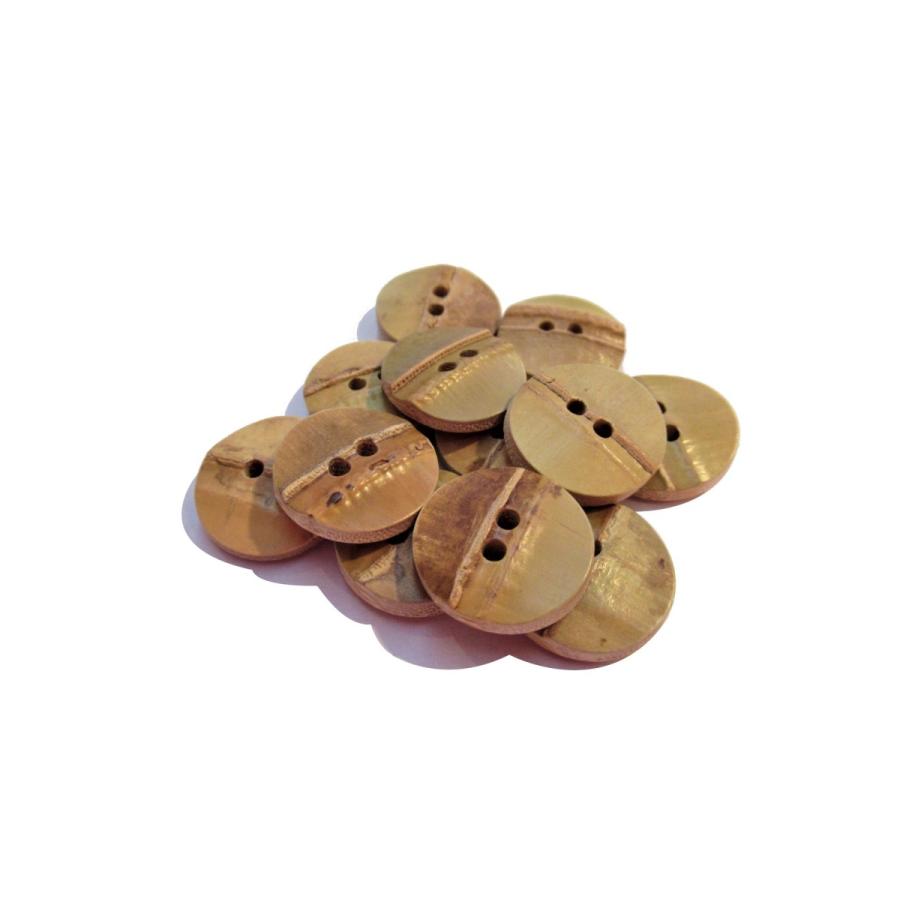 手芸 和洋裁用釦 ボタン 天然木 WOOD 竹ボタン 13mm8個 15mm6個 18mm5