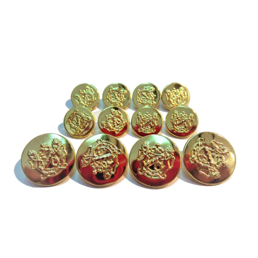 手芸 和洋裁用釦 ボタン スーツ ジャケット用 エンブレム金ボタン