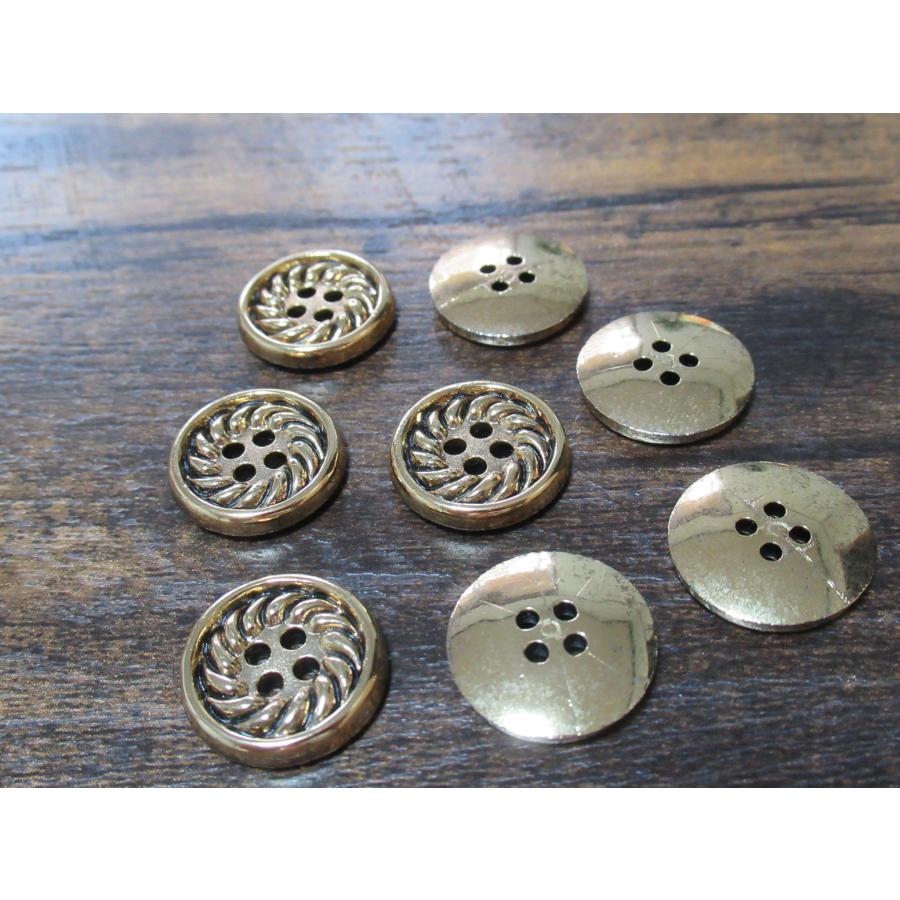 手芸釦 ABSメタリックボタン（ひまわり風15mm8個 18mm7個 21mm6個入