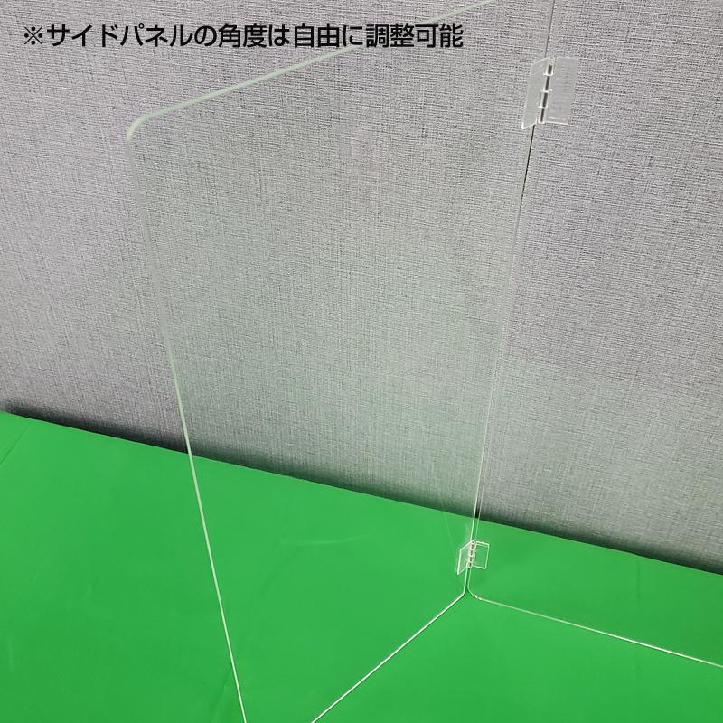 飛沫防止 アクリル板 2枚セット 飛沫防止パーテーション 3面パネル 演台 司会 アクリルパネル 日本製 コロナ対策 透明 卓上 90×60×25_1
