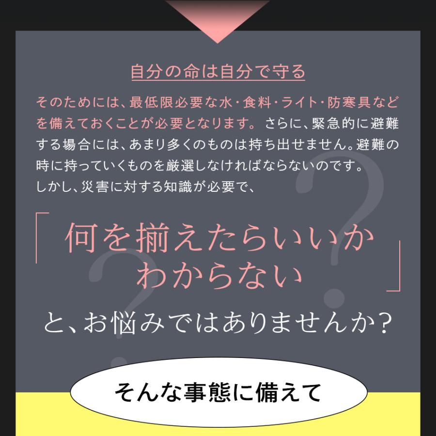 ものすごい 防災セット 1人用 ターポリン・キャリー採用 【L】 ラピタキャリー キャリータイプ 非常持出袋 5年保存 非常食 保存水｜atrescue｜08