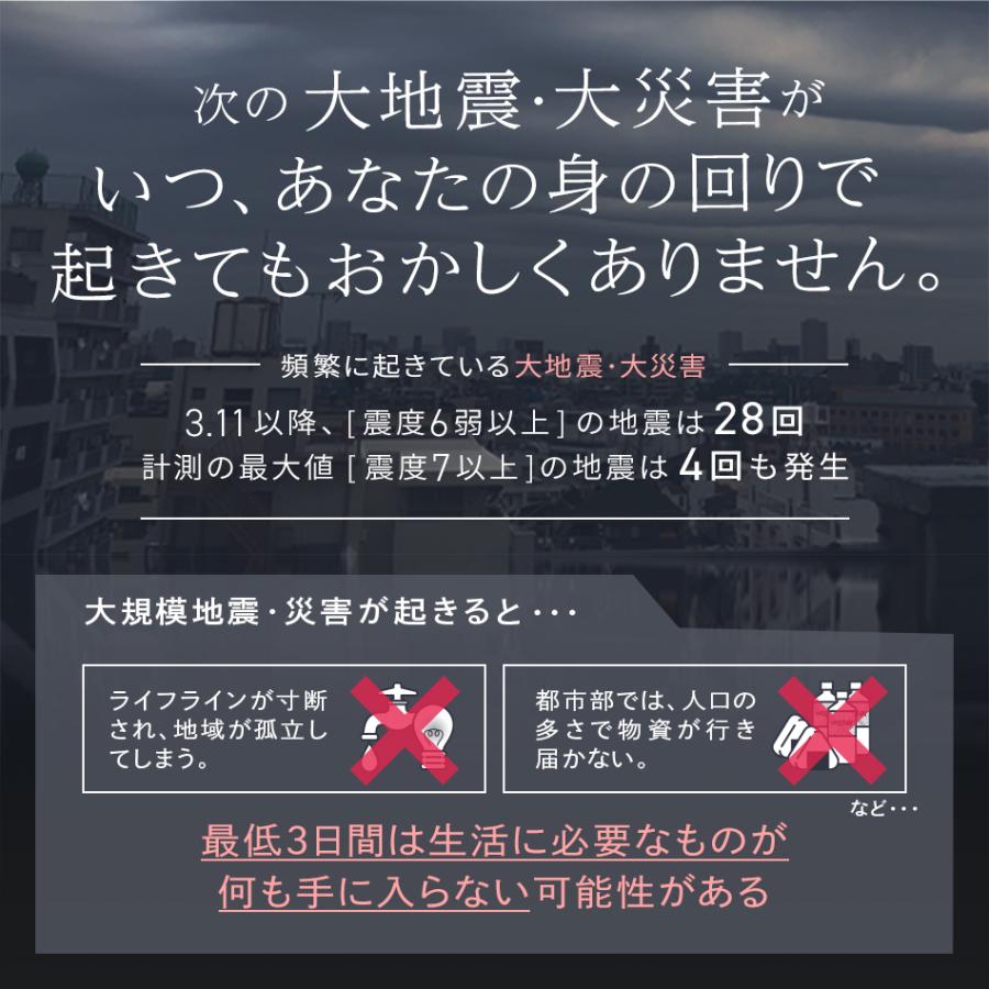 ものすごい 防災セット 2人用 ターポリン・キャリー採用 【L】 ごはんが選べる ラピタキャリー キャリータイプ 非常持出袋 5年保存 非常食 保存水｜atrescue｜07