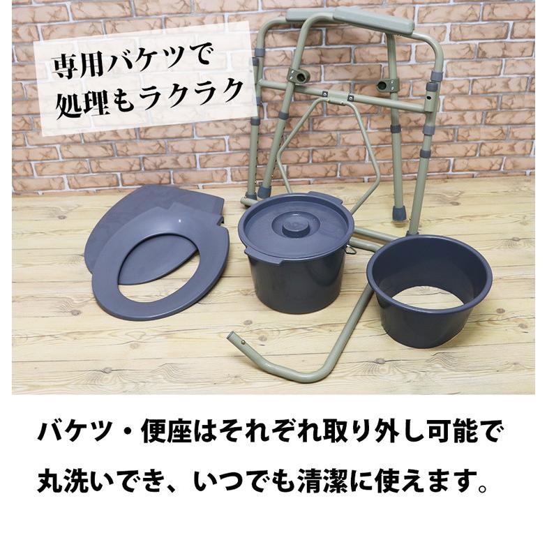 ポータブルトイレットチェア 非常用折りたたみトイレ（訳あり）_5