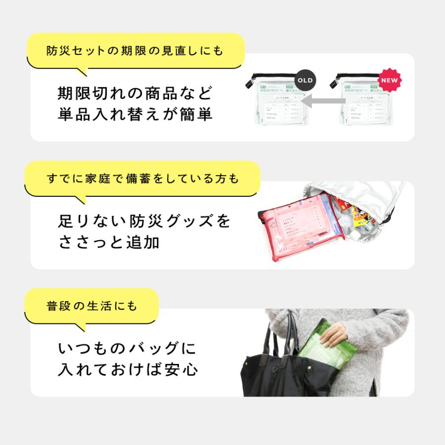 LA・PITA 長期保存水セット（LA・PITA防災ポーチ ｜ 白M ／ ホワイトM