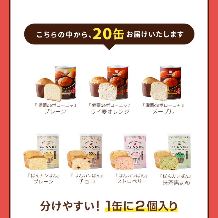 LA・PITA 20缶 非常食セット しっかりストックパン（1缶2個入） 5年