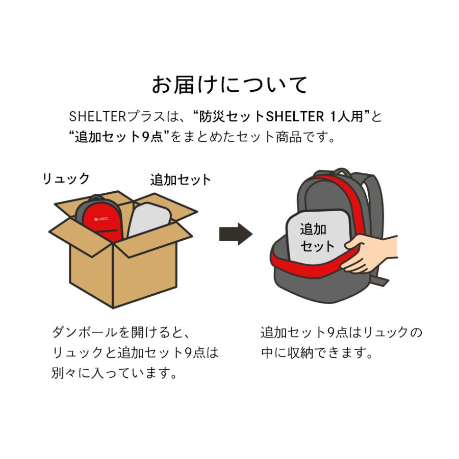 LA・PITA (45点/帽子ヘルメット付) 防災セット 1人用 SHELTER プラス