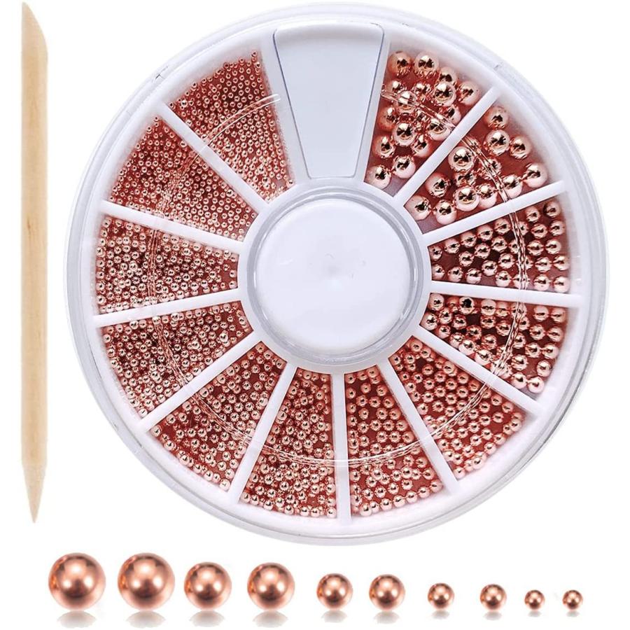 メタル ブリオン ピンクゴールド ネイルブリオン 6サイズセット ケース入 ウッドスティック付 メタルボール ジェルネイルの埋め込み ネイルアート デコパーツ Np Atrico 通販 Yahoo ショッピング