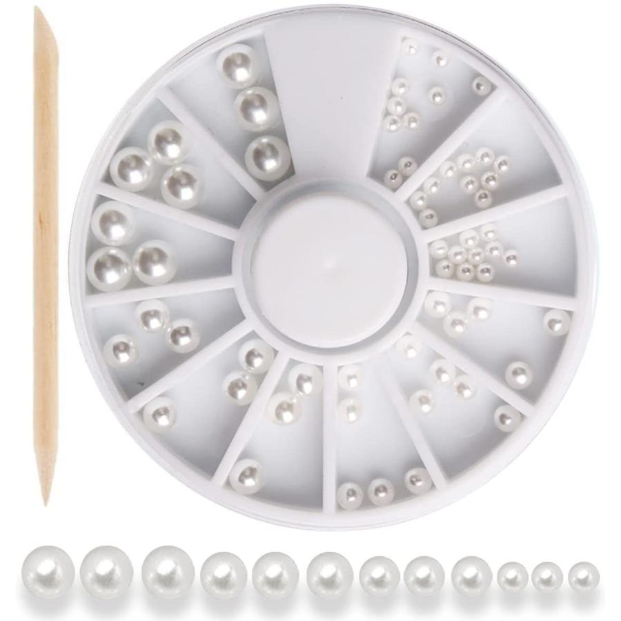 パールストーン 球体パール 穴なし ホワイト ネイルストーン ネイルパーツ 4サイズセット ケース付 ジェルネイル レジン ハンドメイド Np Atrico 通販 Yahoo ショッピング