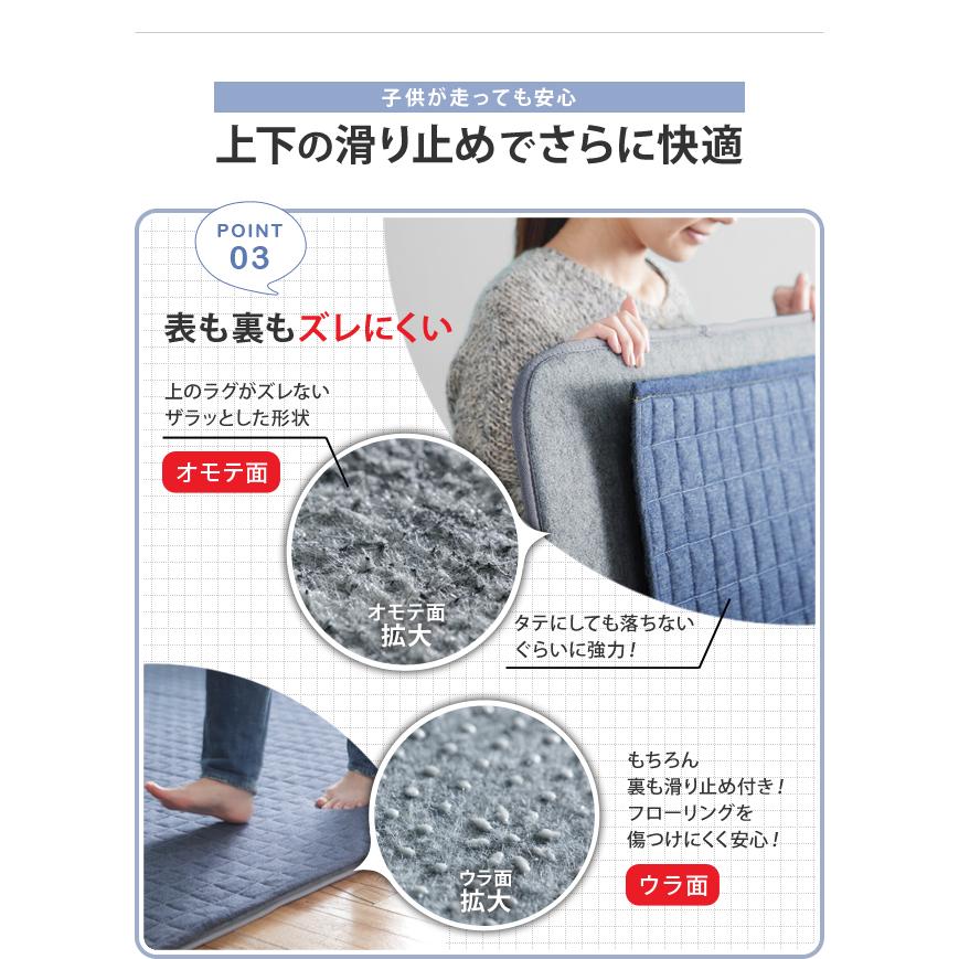 ラグマットおしゃれ ラグマット洗える ラグ 洗える おしゃれ ラグ専用下敷き 170x115cm 1.5畳用_4