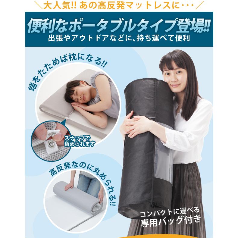 高反発マットレス 三つ折り 高反発マットレス ポータブルタイプ 95×200cm 高反発マットレス 日本製 洗えるマットレスの画像
