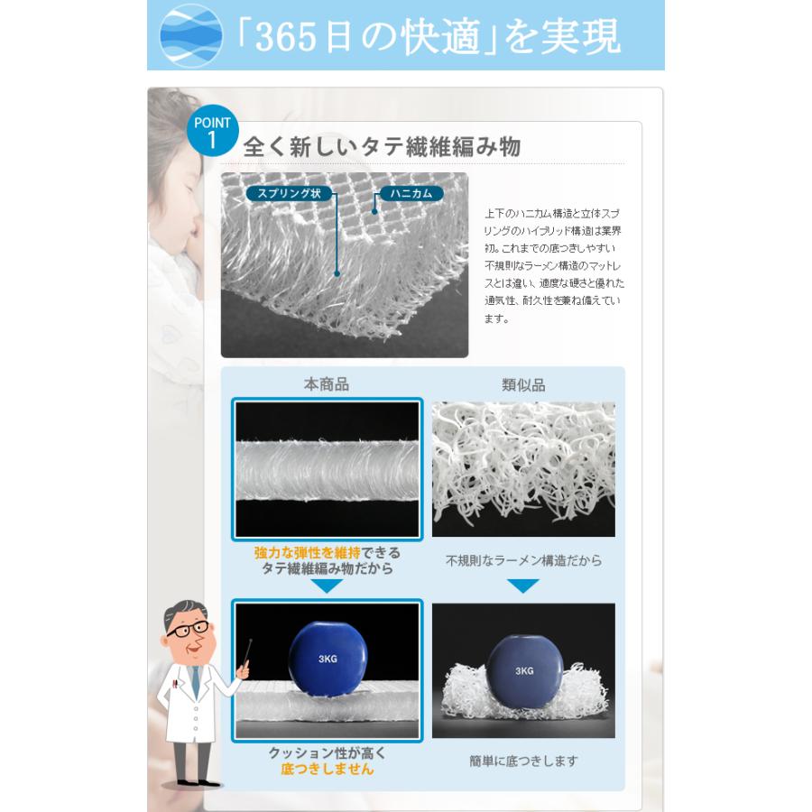 高反発マットレス 三つ折り 高反発マットレス ポータブルタイプ 95×200cm 高反発マットレス 日本製 洗えるマットレスの画像
