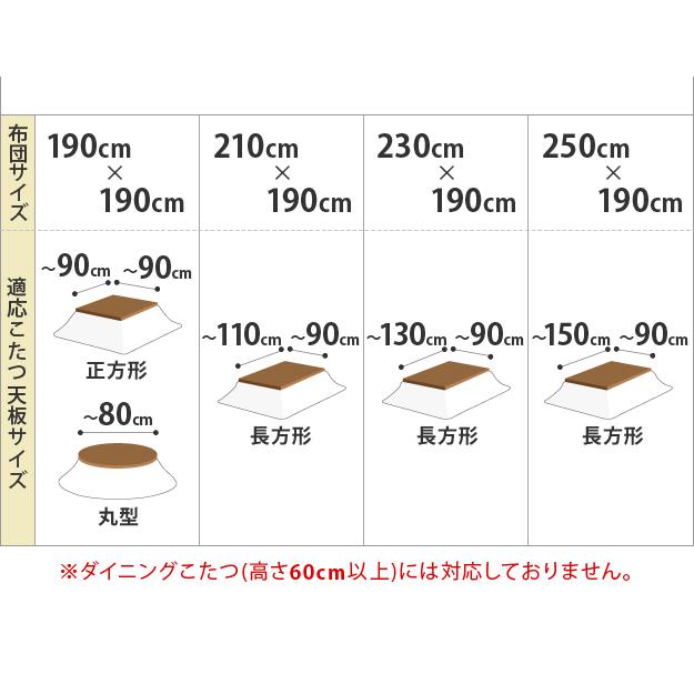 こたつ布団 長方形 おしゃれ 掛布団 210×190cm こたつ布団 長方形 サイズ こたつ布団 長方形 安い コタツ布団 長方形｜atroo｜07