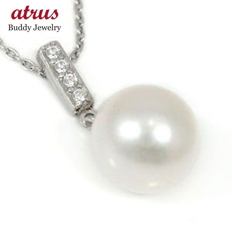 パールペンダント 真珠 フォーマル　アコヤ 本真珠 ダイヤモンド シルバー925 ネックレス トップ 一粒パール ダイヤ レディース 送料無料 セール SALE