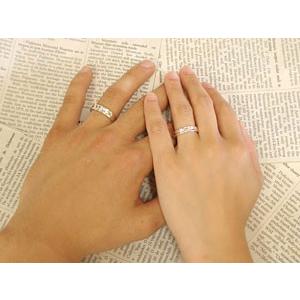 結婚指輪 ペアリング ペア キュービックジルコニア シルバー925 クロス SV925 結婚記念リング 2本セット カップル 男性用 送料無料 人気 セール saleの画像