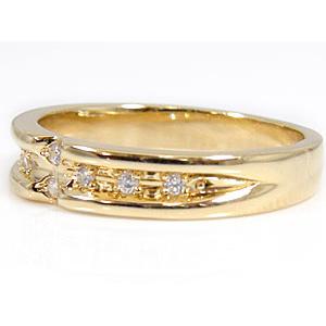 中古品 結婚指輪 マリッジリング ペアリング ペア 指輪 ダイヤモンド イエローゴールドk18 クロス K18 結婚式 18金 ストレート カップル 送料無料 セール SALE 【VQL2309925544】(80730円)