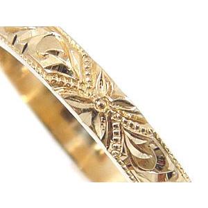 ハワイアンジュエリー 結婚指輪 18金 ペアリング 2本セット ゴールド