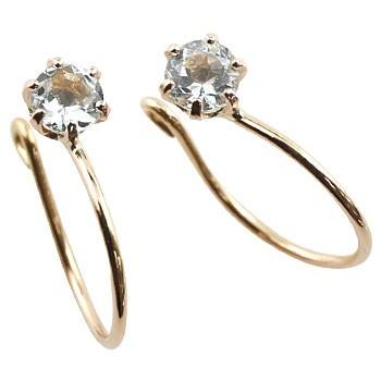 Elizabeth Jewelry Genuine Aquamarine Knot Cufflinks Brass 14Kt Rose Gold Plated 