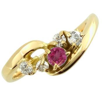 独創的 ピンキーリング ルビー ダイヤモンドリング イエローゴールドk18 指輪 7月誕生石 18金 ダイヤ ストレート 宝石 送料無料 珍しい Zoetalentsolutions Com
