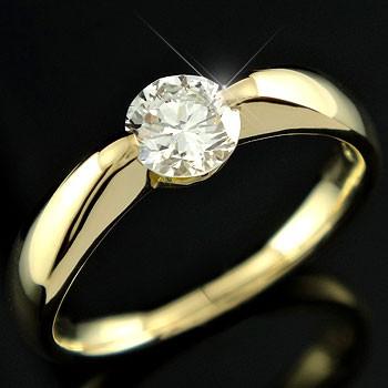 ピンキーリング 指輪 ダイヤモンド リング イエローゴールドk18 一粒 大粒 0.50ct 18金 ダイヤモンドリング ダイヤ ストレート 送料無料 セール SALE｜atrus