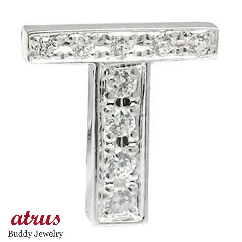 メンズ ダイヤモンド プラチナピンブローチ ラペルピン イニシャルブローチ T ダイヤ 0.09ct 人気ブローチ 男性用 タックピン 送料無料 セール SALE